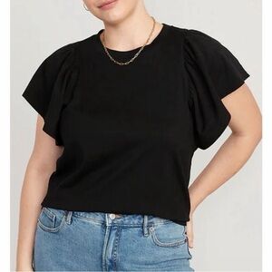 Old Navy Mixed Media Flutter Sleeve Top